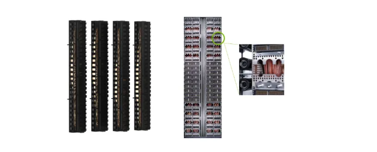 Figure 2. NVIDIA MGX 机柜背板 spine 容纳数千条铜缆,MGX NVL 用 NVLink、MGX ETL 用 Spectrum-X Ethernet 或 Groq 3 LPU 直连芯片